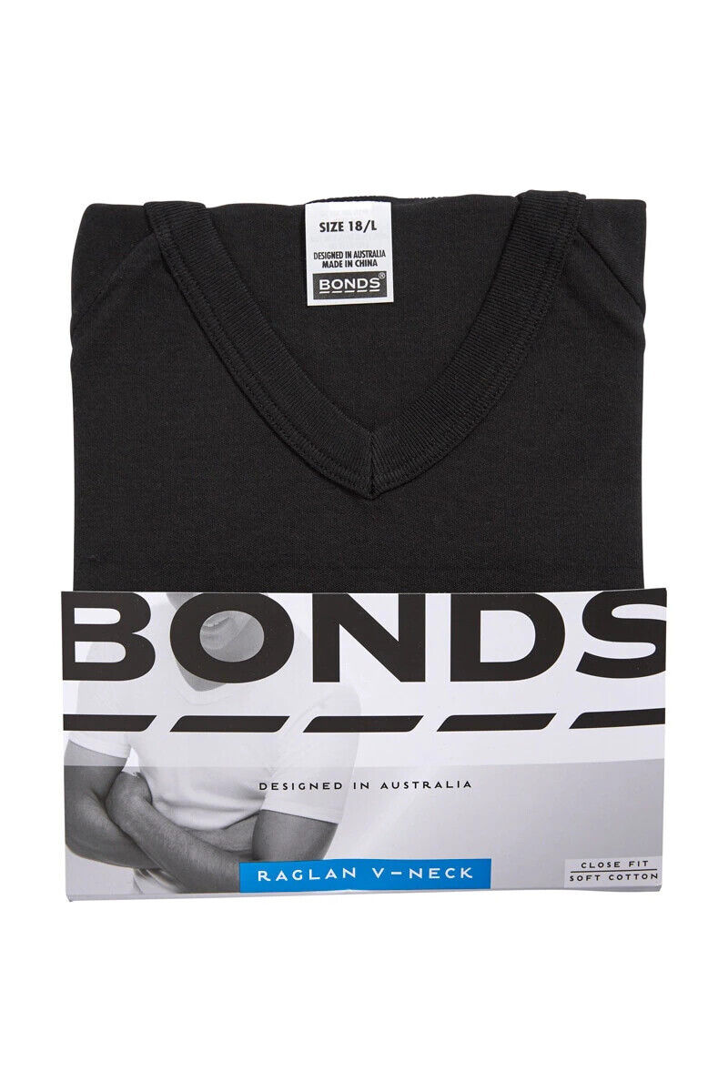 Bonds Mens Genuine V-Neck Raglan Tee Suit in Every Size and Shape 6 Pack M9762W