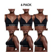 Bonds Womens Retro Rib Seamless Wirefree Tee Bra Contoured Shape 6 Pack WU8EW