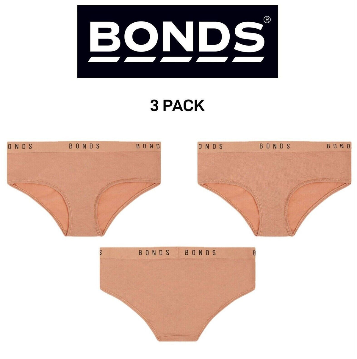 Bonds Womens Original Boyleg Brief Classic Contouredelastic Trims 3 Pack WVGLA