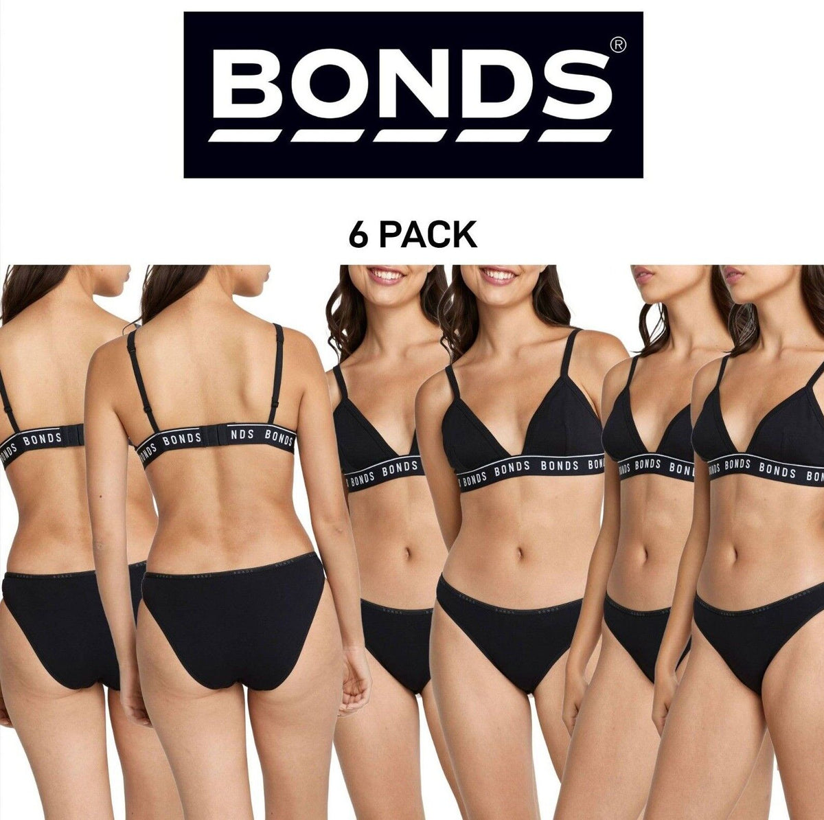 Bonds Womens Everyday Organics Bikini Soft Snug and Comfortable 6 Pack WTEV