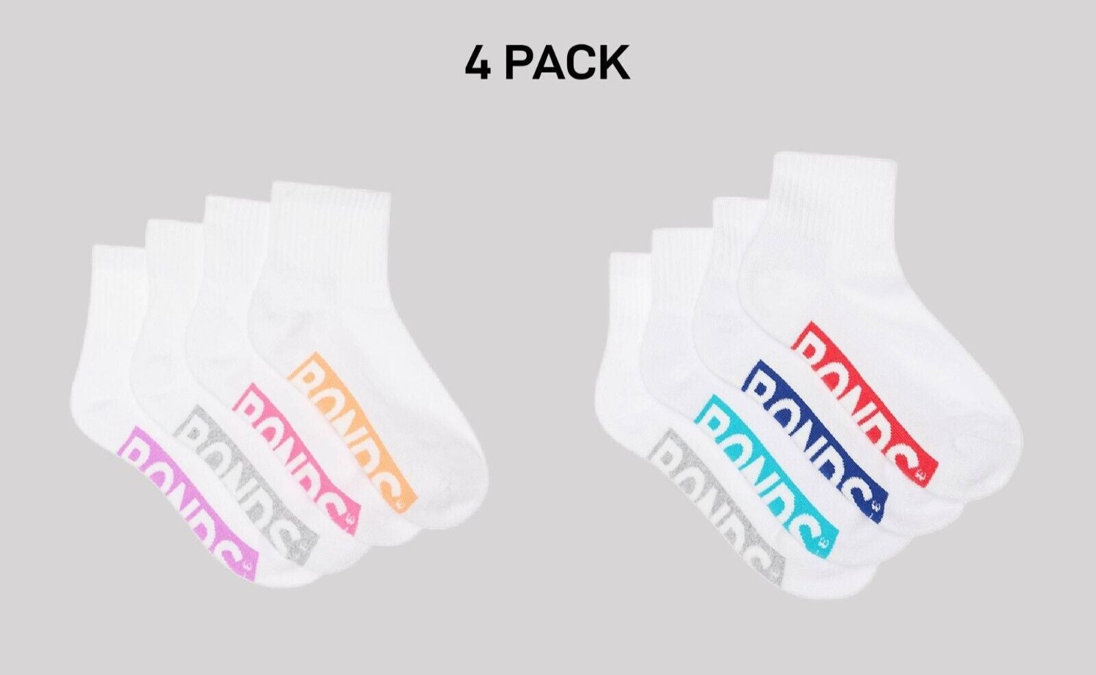 Bonds Kids Logo Light Quarter Crew Socks Comfy Mesh Cooling Zones 4 Pack RXU64W