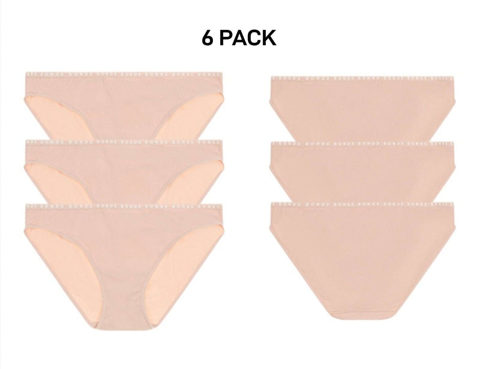 Bonds Womens Hipster Bikini Comfortable Coverage Low Rise Waist 6 Pack WUVXA