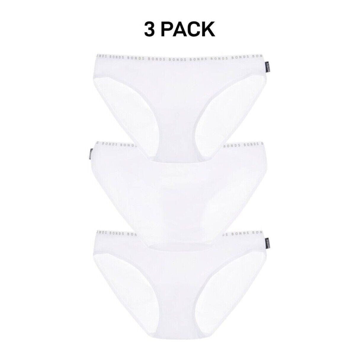 Bonds Womens Hipster Bikini Comfortable Coverage Low Rise Waist 3 Pack WUVXA