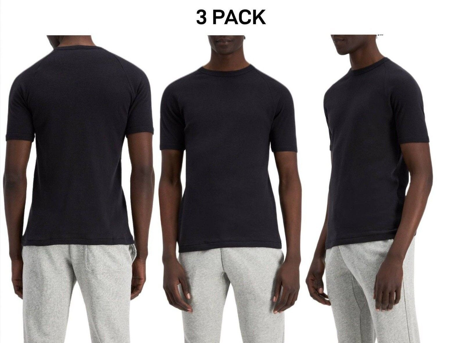 Bonds Mens Raglan Crew Round Neck T-Shirt Soft Breathable Cotton 3 Pack MB3937