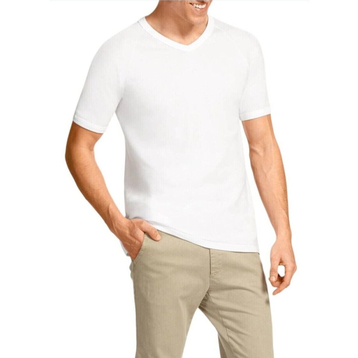 Bonds Mens Genuine V-Neck Raglan Tee Seamfree Sleeve in Smaller Size M976