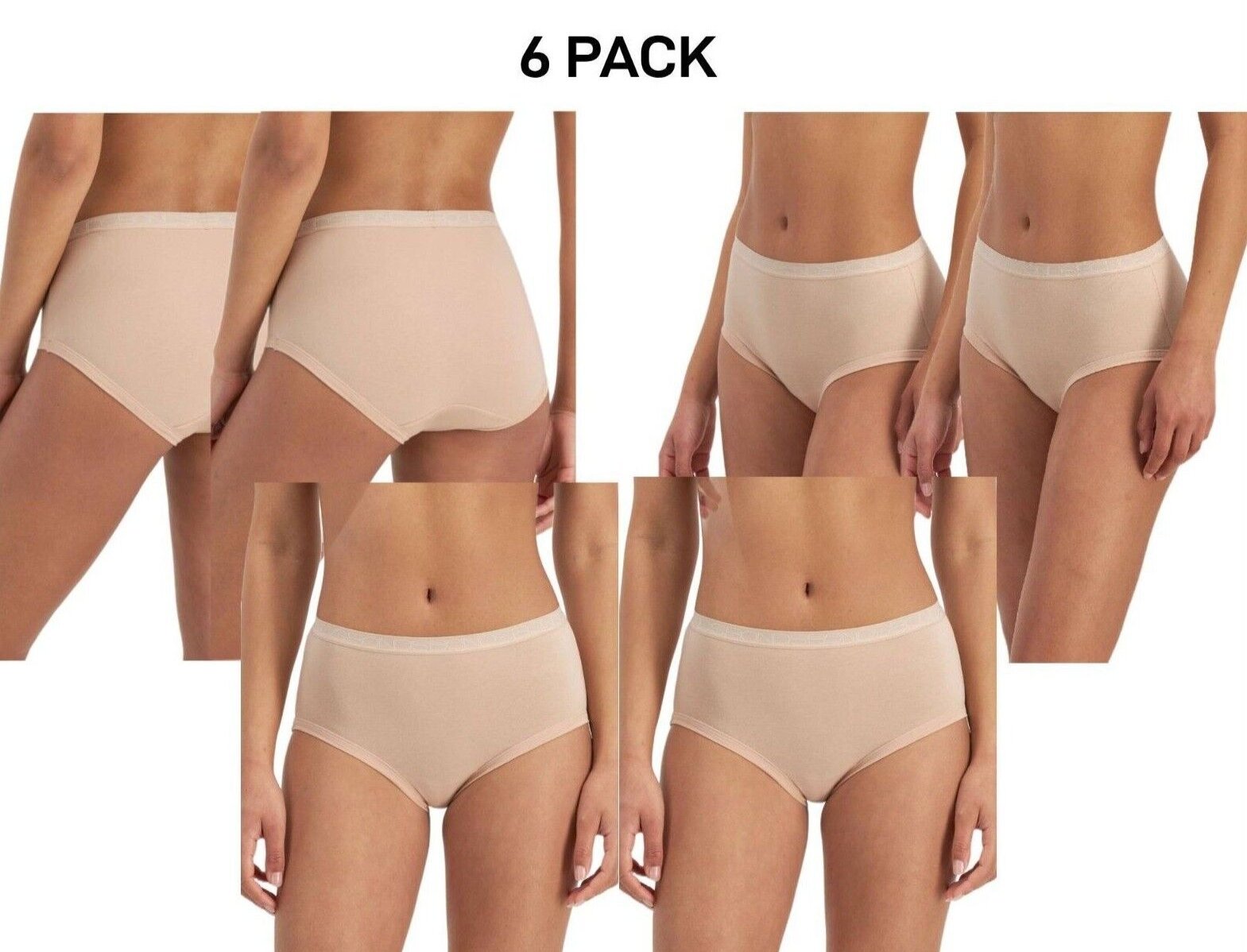 Bonds Womens Cottontails Full Brief Lightweight Soft Cotton 6 Pack WY5NA