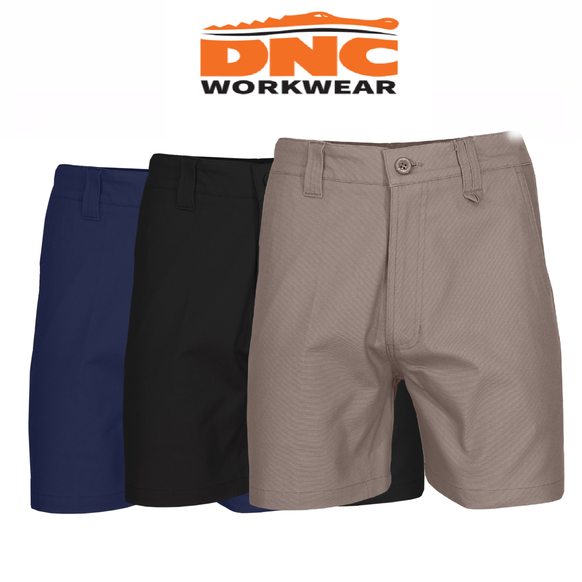 DNC Workwear Men SlimFlex Tradie Shorts Comfortable Work Tough Work 3374