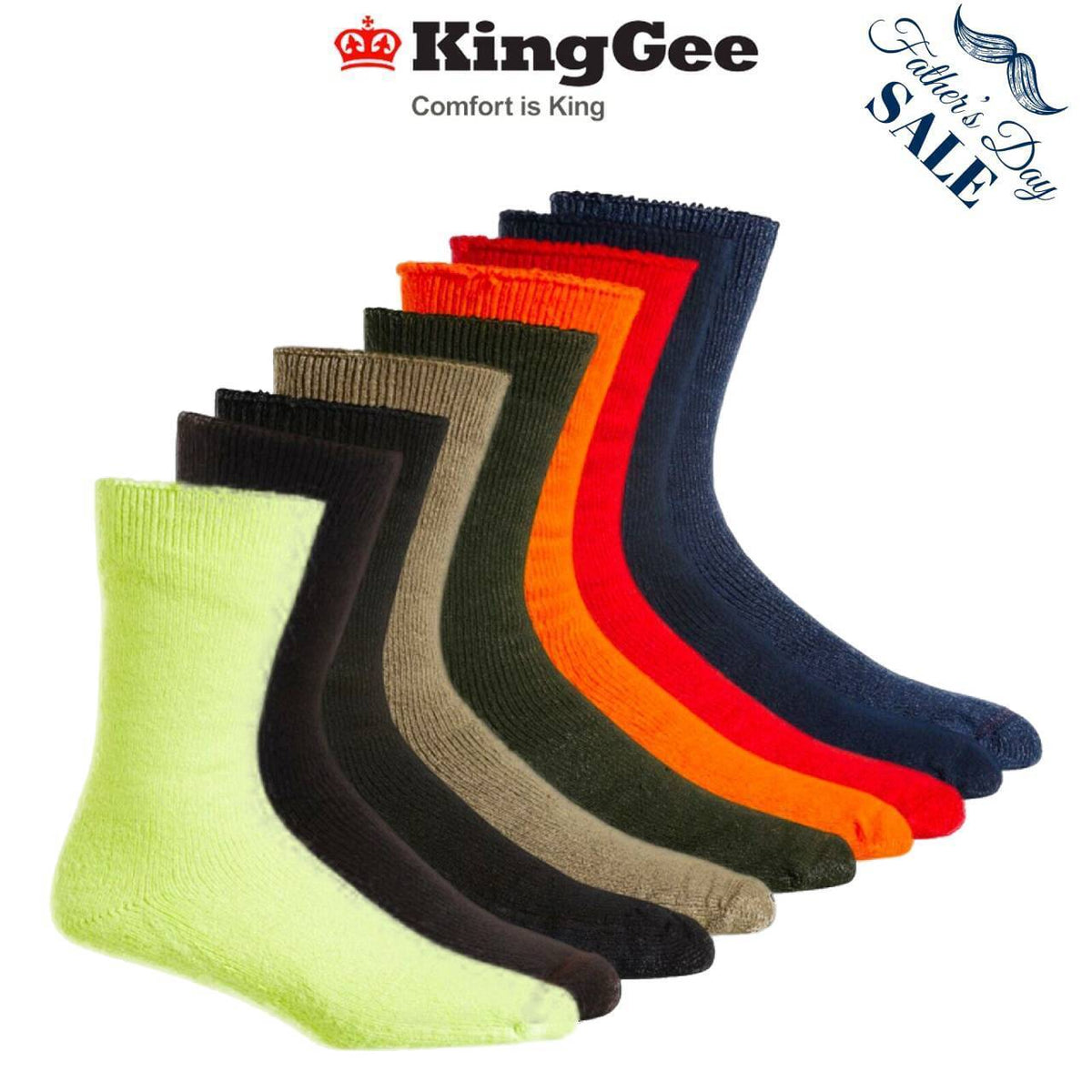 FATHER'S DAY SALE! KingGee Mens Bamboo Comfy Padded Footbed Work Sock K09270