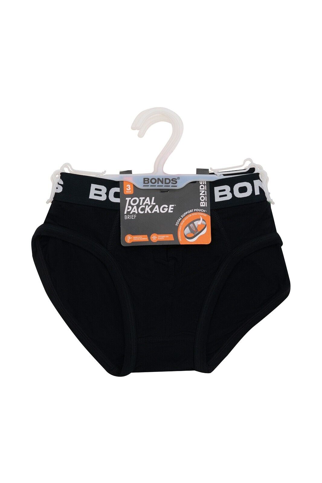 Bonds Mens Total Package Brief Moisture Wicks & Anti Chafe Panel 3 Pack MWF73A