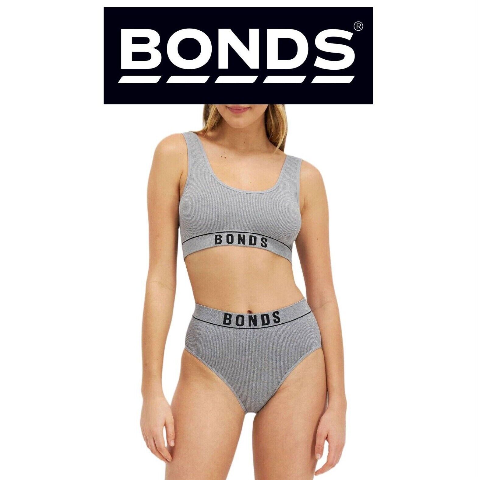Bonds Womens Retro Rib Hi Hi Bikini Smooth Comfy Stretchable Knit WU8FA