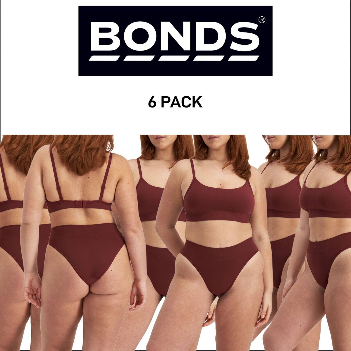 Bonds Womens Bases String Bikini Smoothing Waistband Slinky Undies 6 Pack WT4R