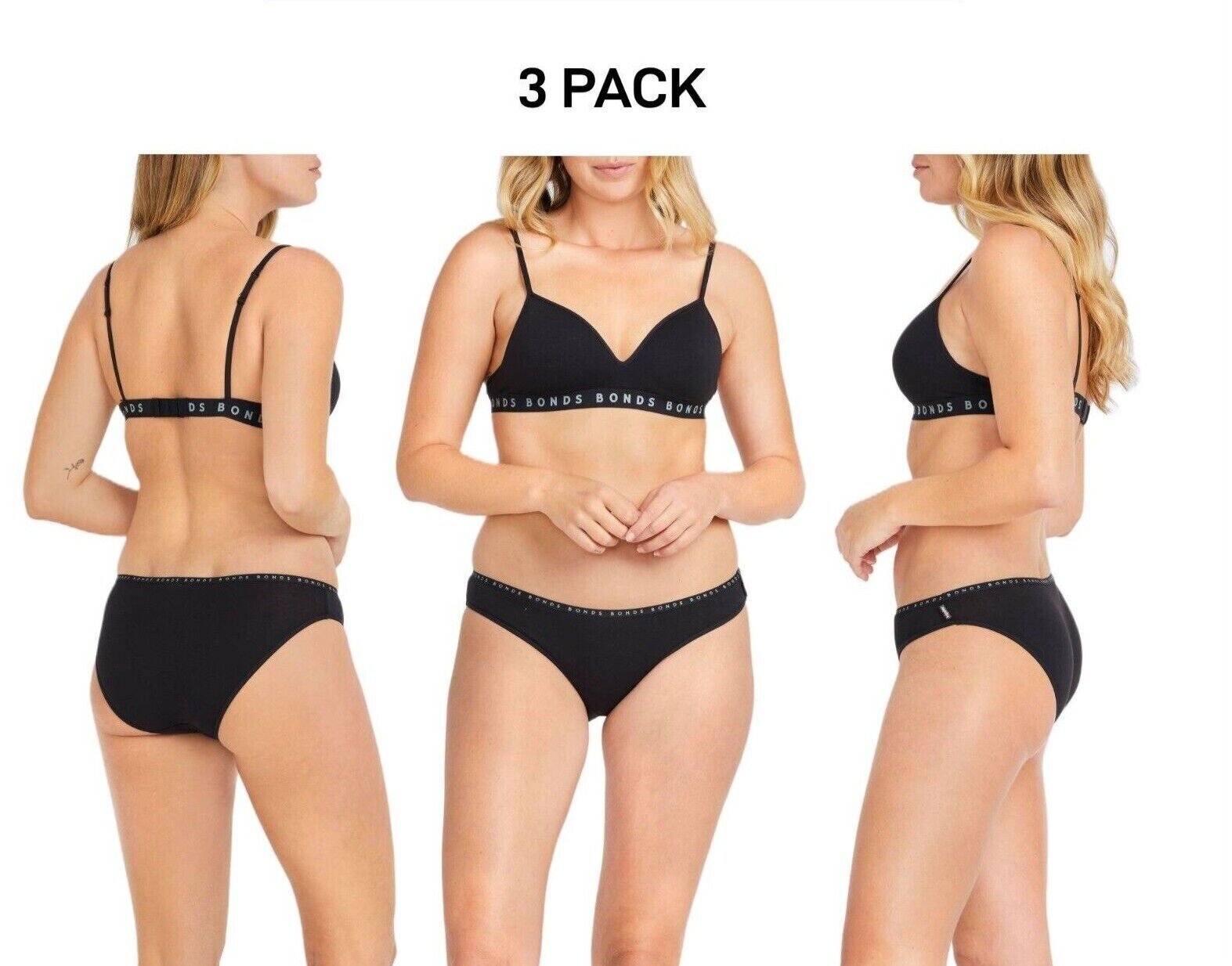 Bonds Womens Hipster Bikini Comfortable Coverage Low Rise Waist 3 Pack WUVXA