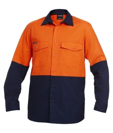 Mens KingGee WorkCool 2 Long Sleeve Work Shirt Stronger Cooler Comfort K54870