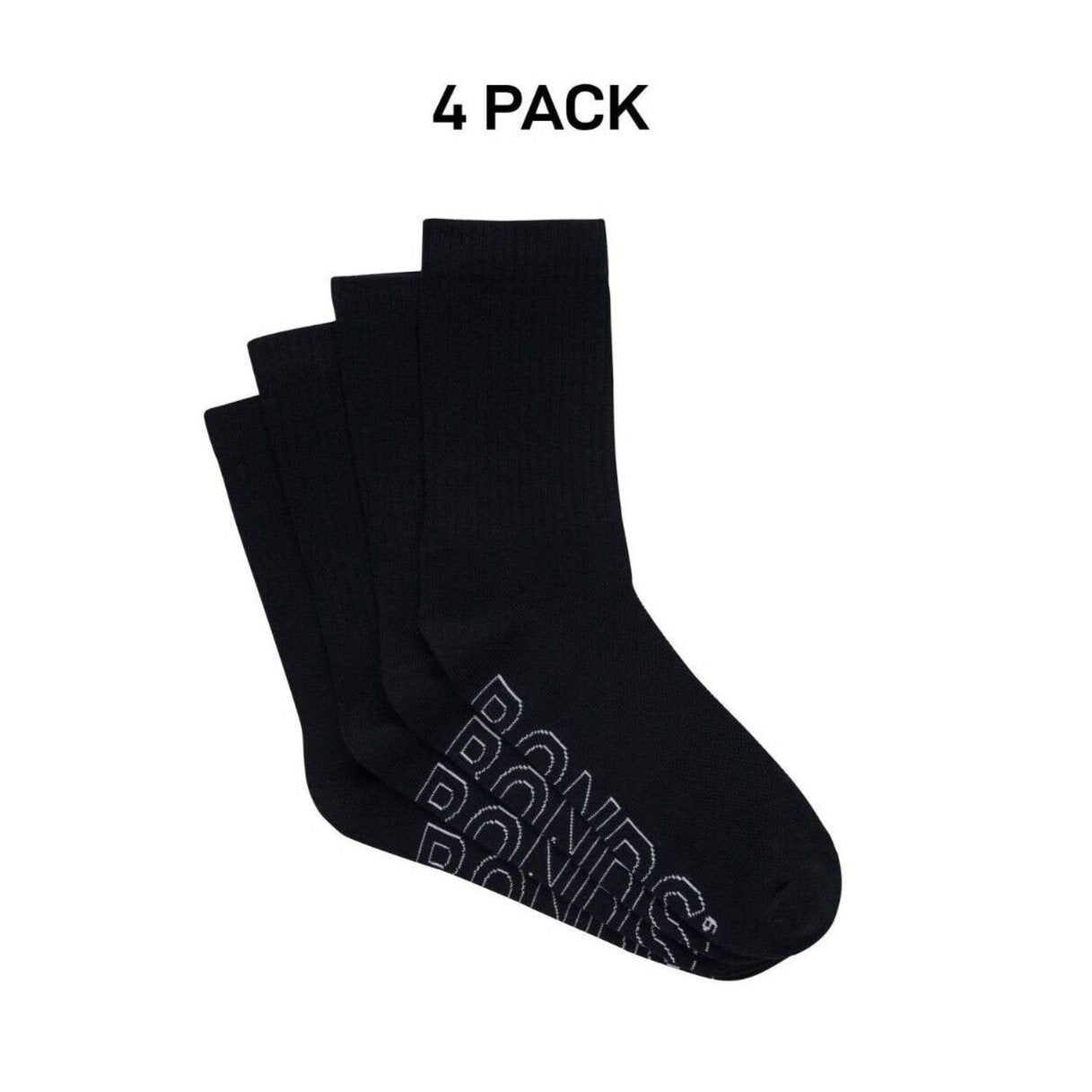 Bonds Mens Logo Lightweight Crew Cooling Zone Stay Put Fit Socks 4 Pack SXMY4N