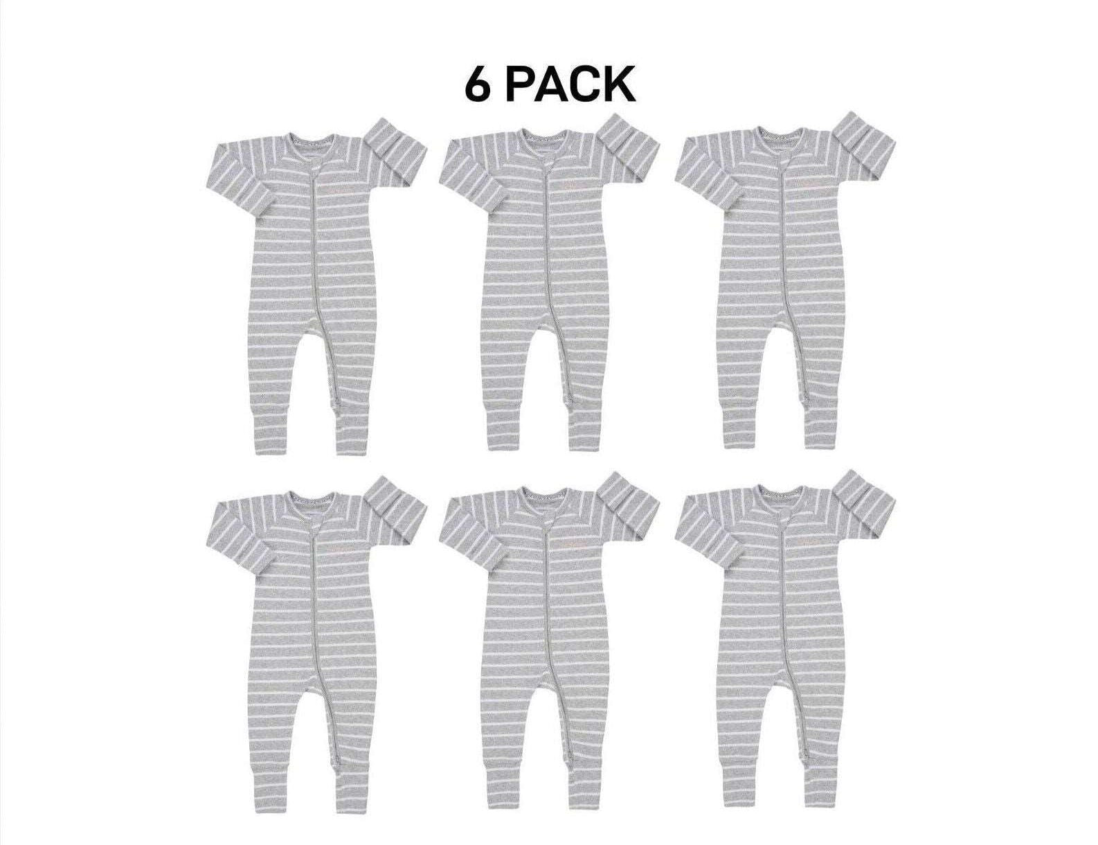 Bonds Baby Ribbed Zip Wondersuit Romper Cozy Cuff Feet for Warmth 6 Pack BXKAA