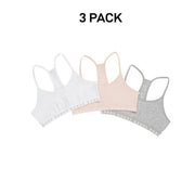 Bonds Girl Hipster Racer Crop Non-Slip Strap Racerback Shape Bra 3 Pack UWPT3A