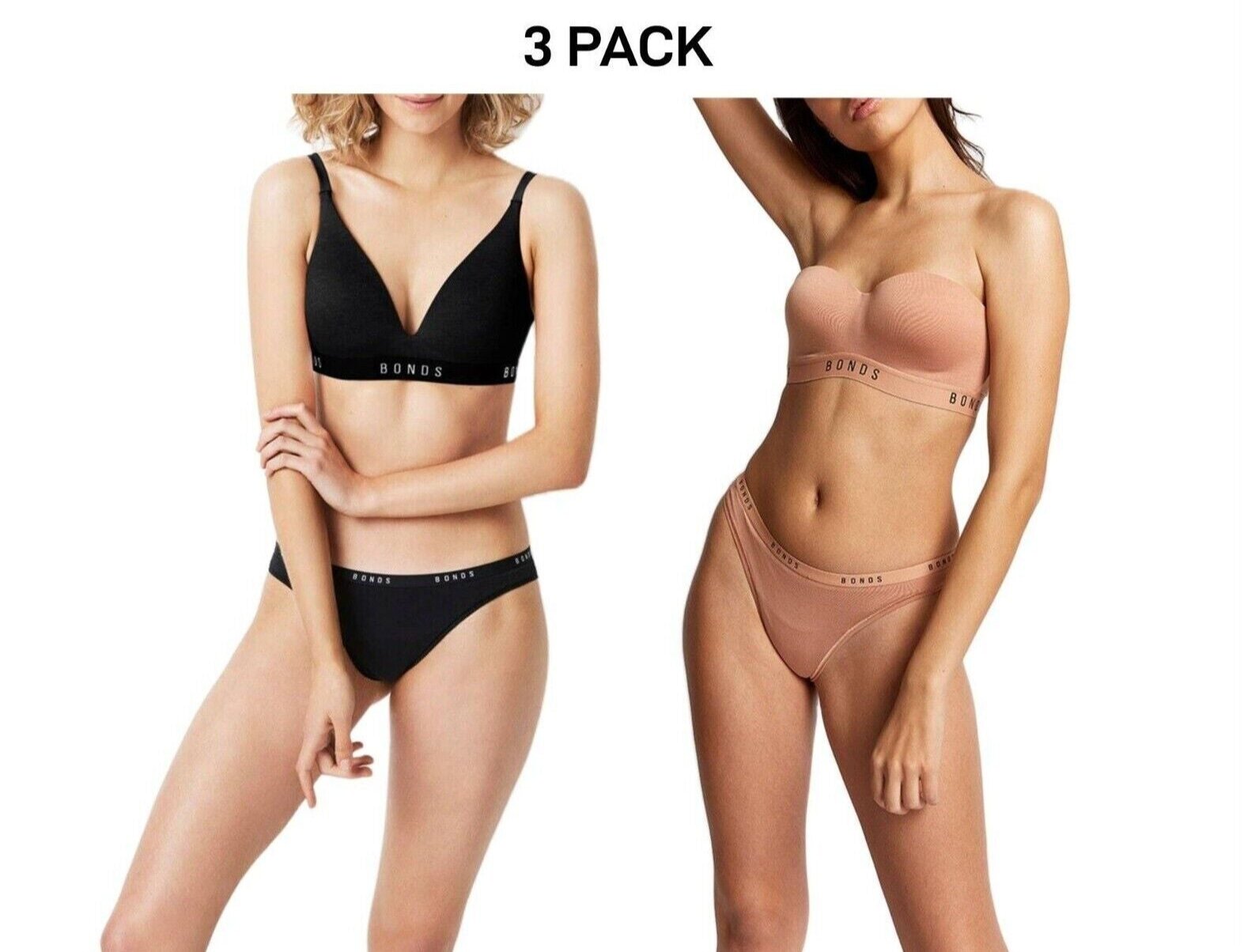 Bonds Womens Original Gee Soft Breathable Stretchable Waist Brief 3 Pack WVGHA