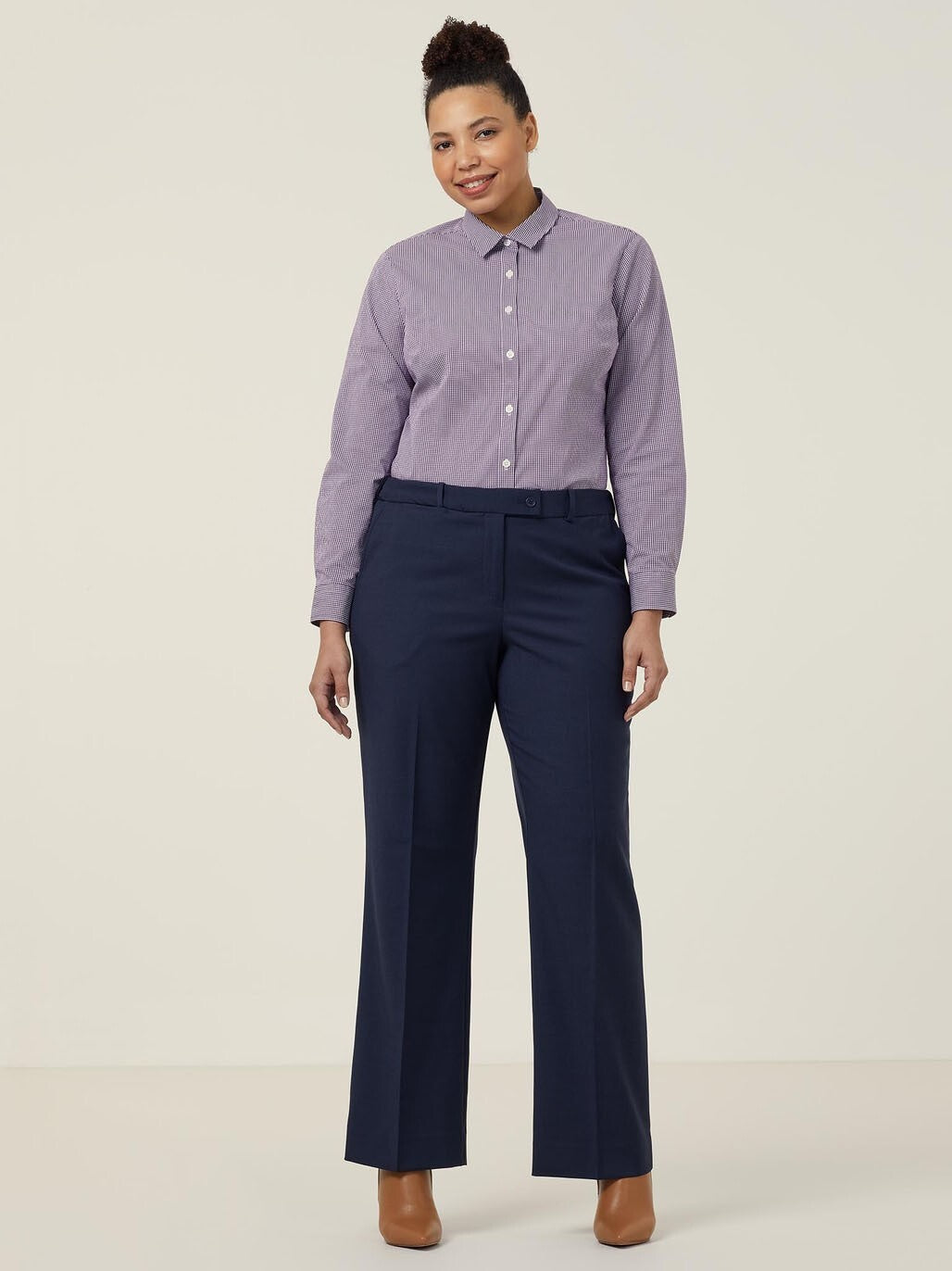 NNT 4PACKS Womens Avignon Long Sleeve Shirt Slim Fit Workwear CATUKS