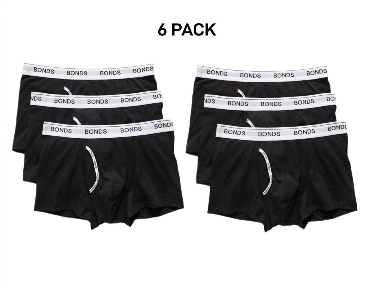 Bonds Mens Guyfront Trunk Seamfree Sides and Fly Front Opening 6 Pack MY963A