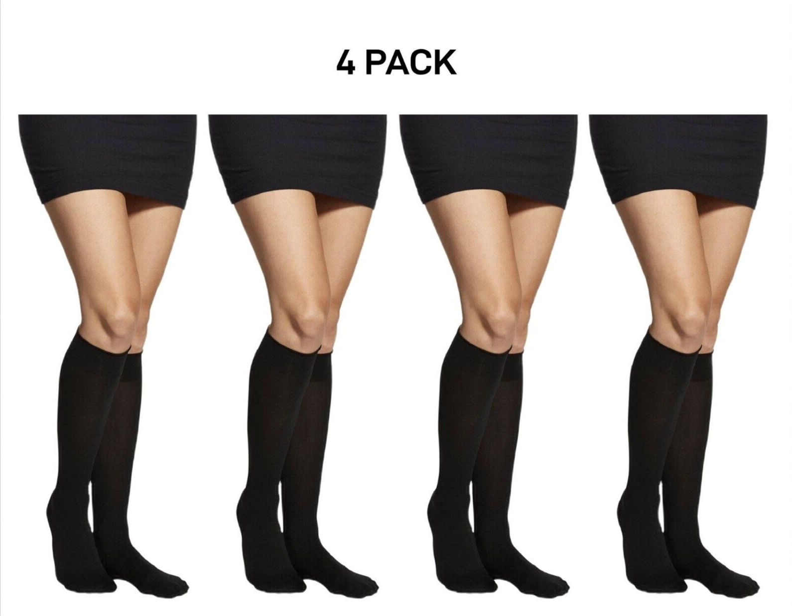 Bonds Womens Semi Opaque Knee High 40 Denier Socks Wide Comfort 4 Pack L79582