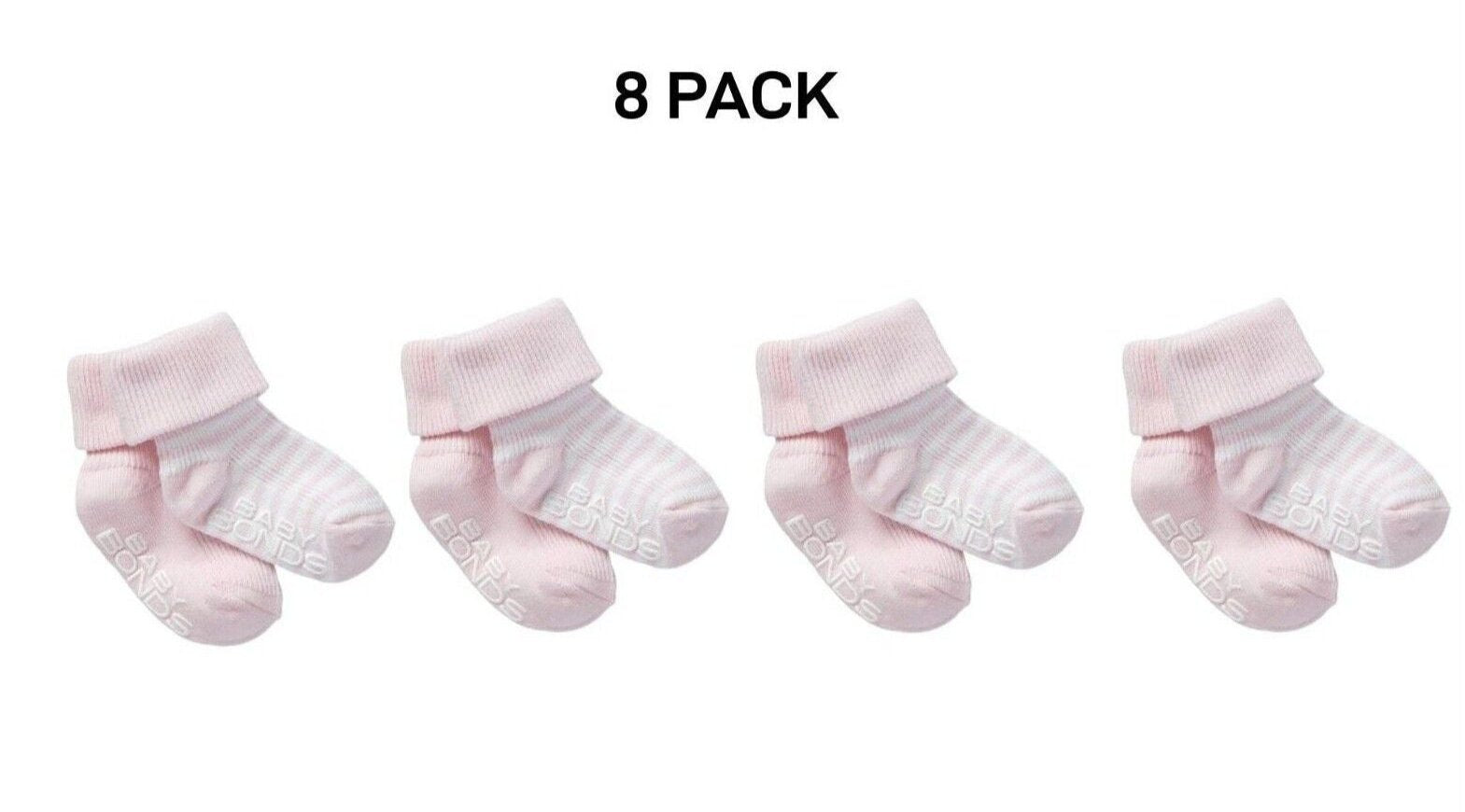 Bonds Baby Classics Cuff Non Slip Grip Sole Fine Toe Seams 8 Pack RYY82N