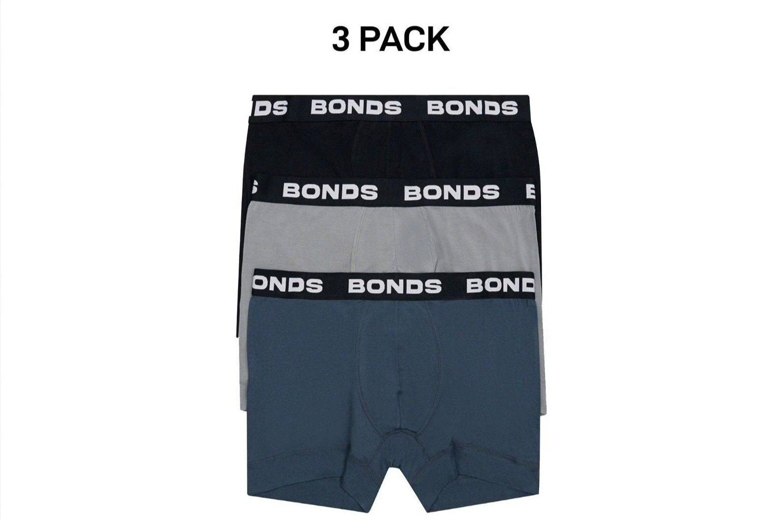 Bonds Mens Total Package Trunk Soft and Breathable Viscose Bamboo 3 Pack MWK83A
