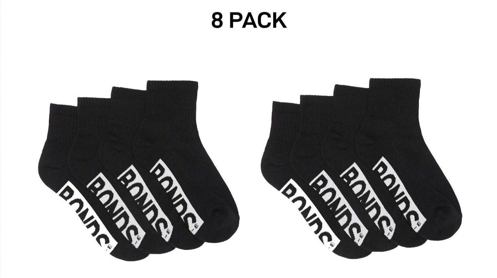 Bonds Kids Logo Cushioned Quarter Crew Sock Thickness & Comfiness 8 Pack RXTW4W