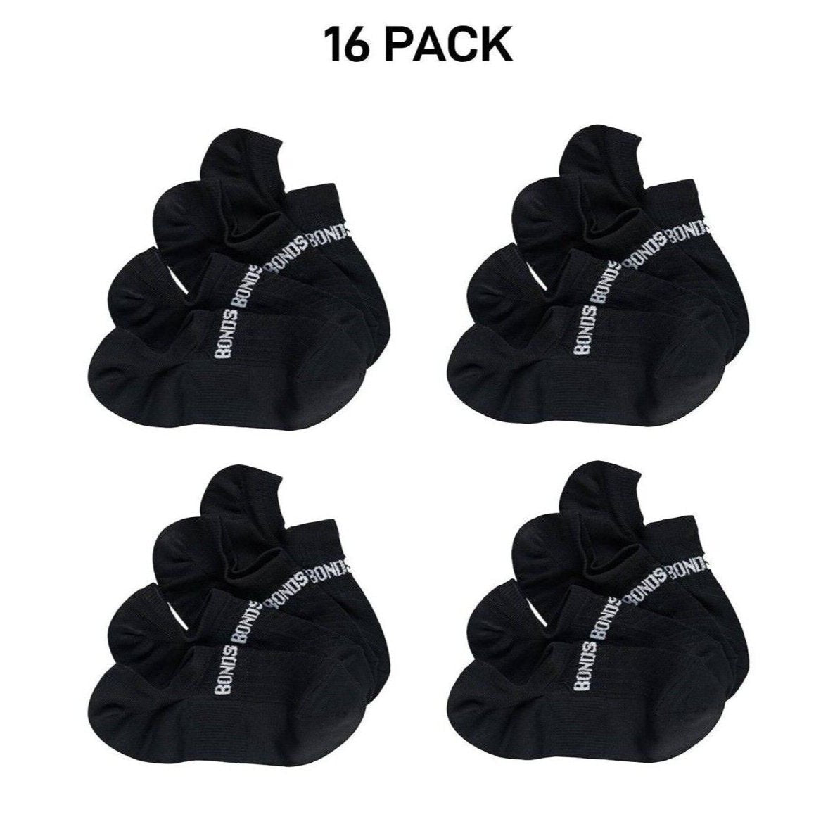 Bonds Womens Play It Cool No Show Breathable Mesh Panels Socks 16 Pack LYE74N