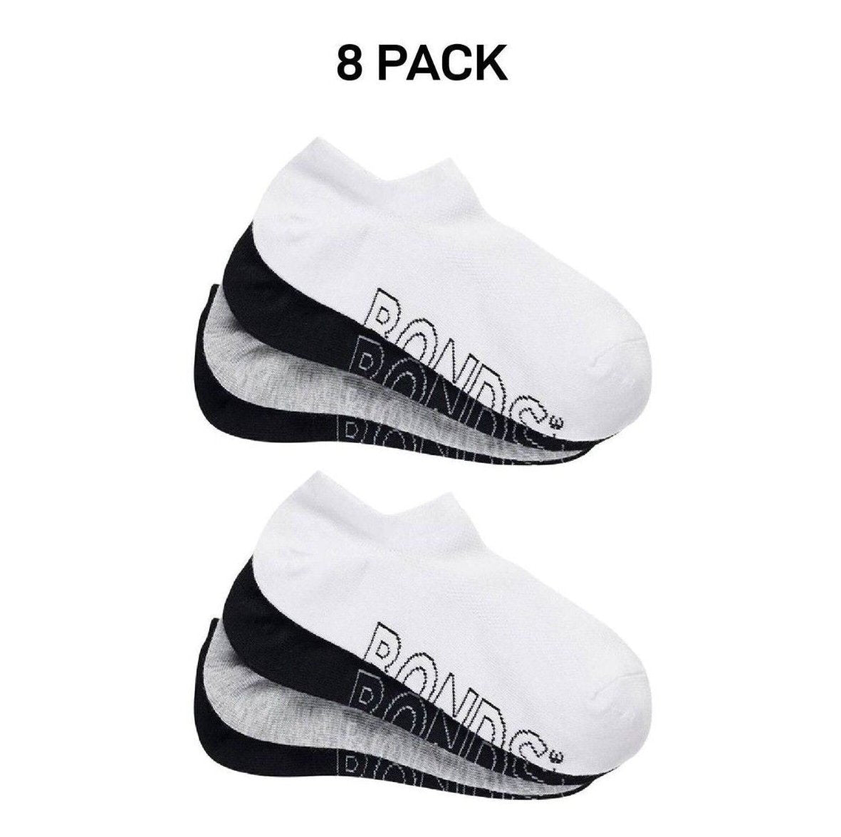 Bonds Womens Lightweight No Show Cotton Mesh Cooling Zone Socks 8 Pack LXPW4N