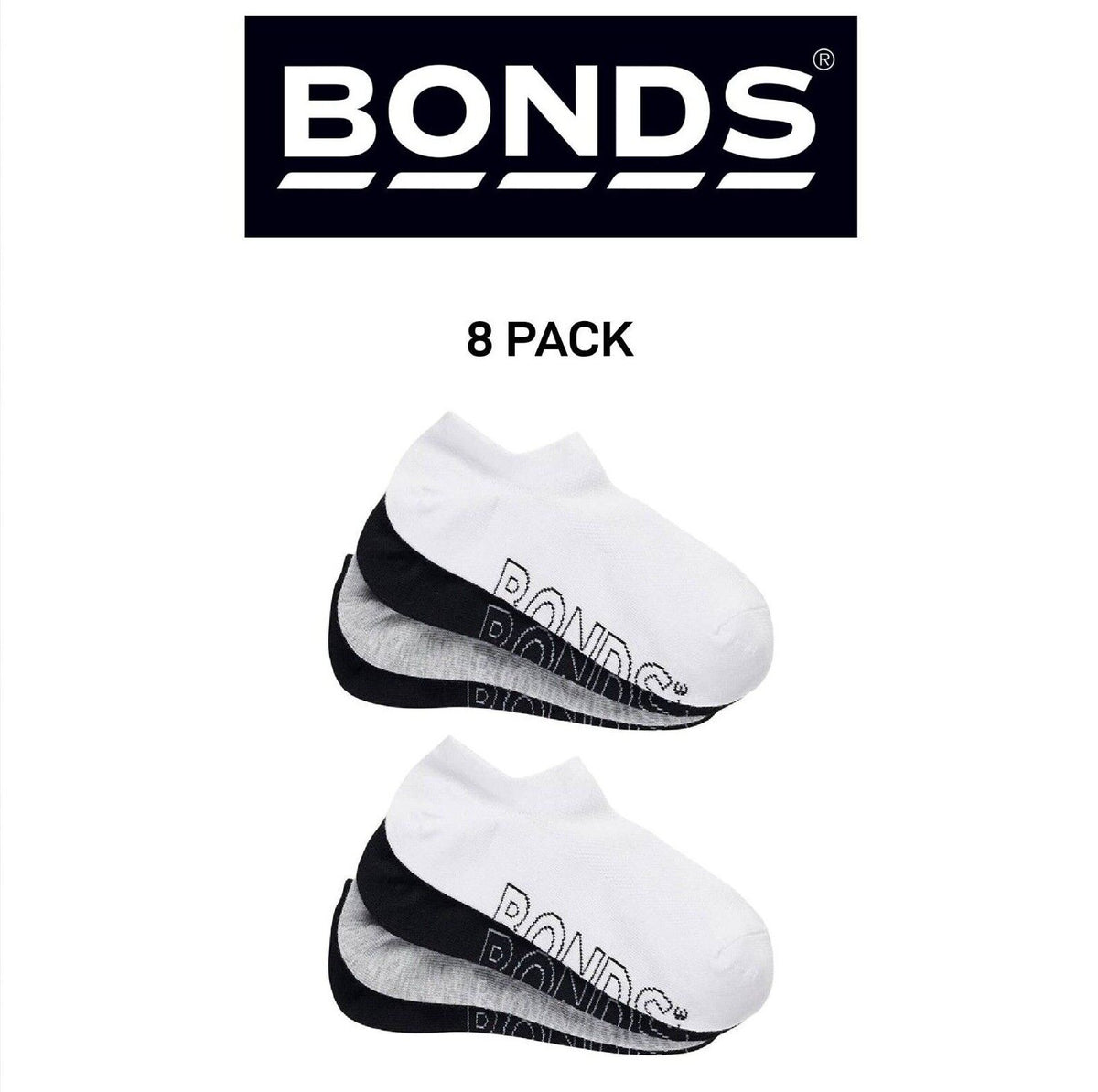 Bonds Womens Lightweight No Show Cotton Mesh Cooling Zone Socks 8 Pack LXPW4N