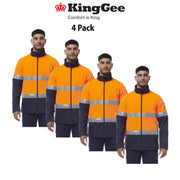 KingGee Mens 4 Pack Reflective Water Resistant Softshell Safety Jacket K55034