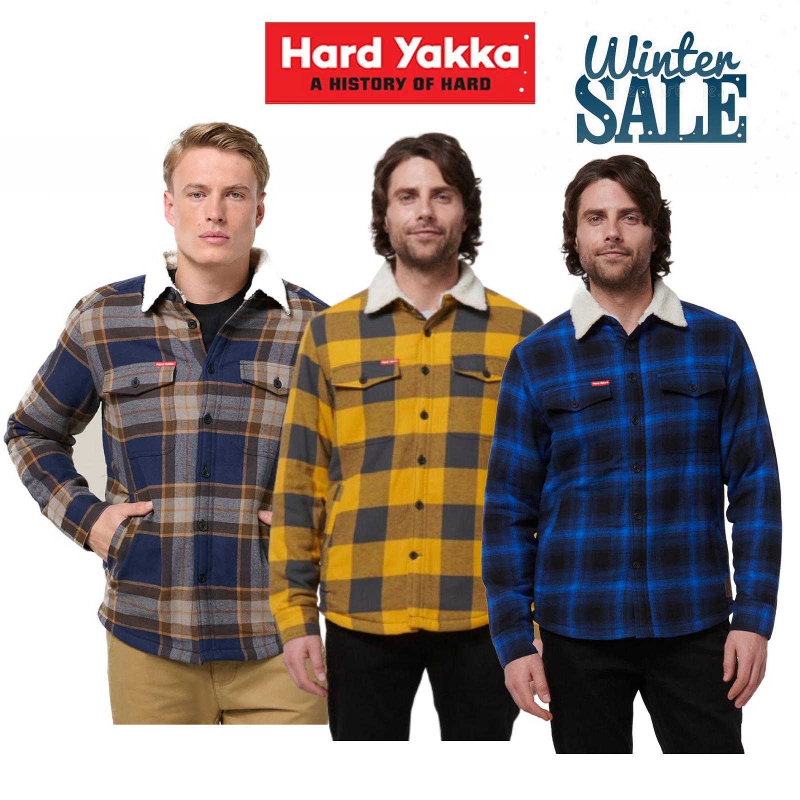 WINTER SALE! Hard Yakka Mens Heritage Trucker Sherpa Warm Work Jacket Y06823