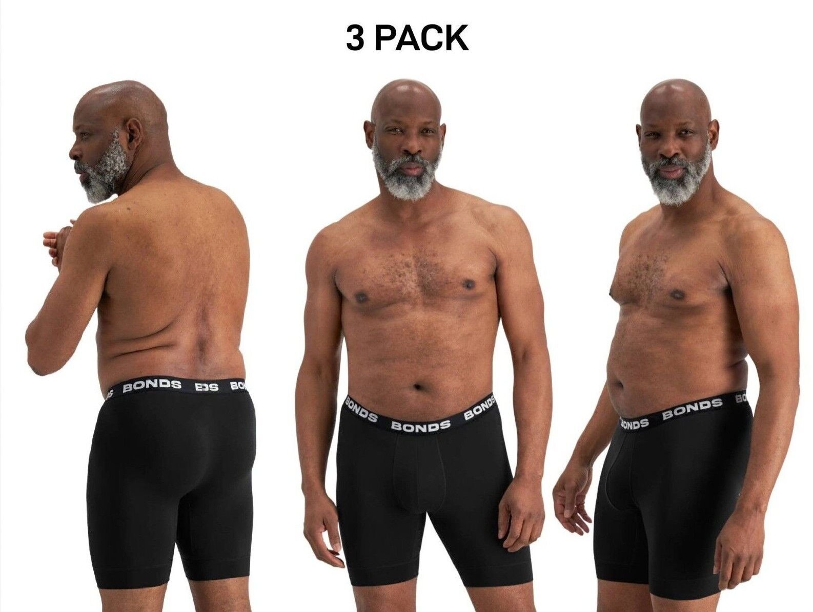 Bonds Mens Total Package Long Trunk Soft and Breathable Support 3 Pack MWHK