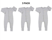 Bonds Baby Ribbed Zip Wondersuit Romper Cozy Cuff Feet for Warmth 3 Pack BXKAA