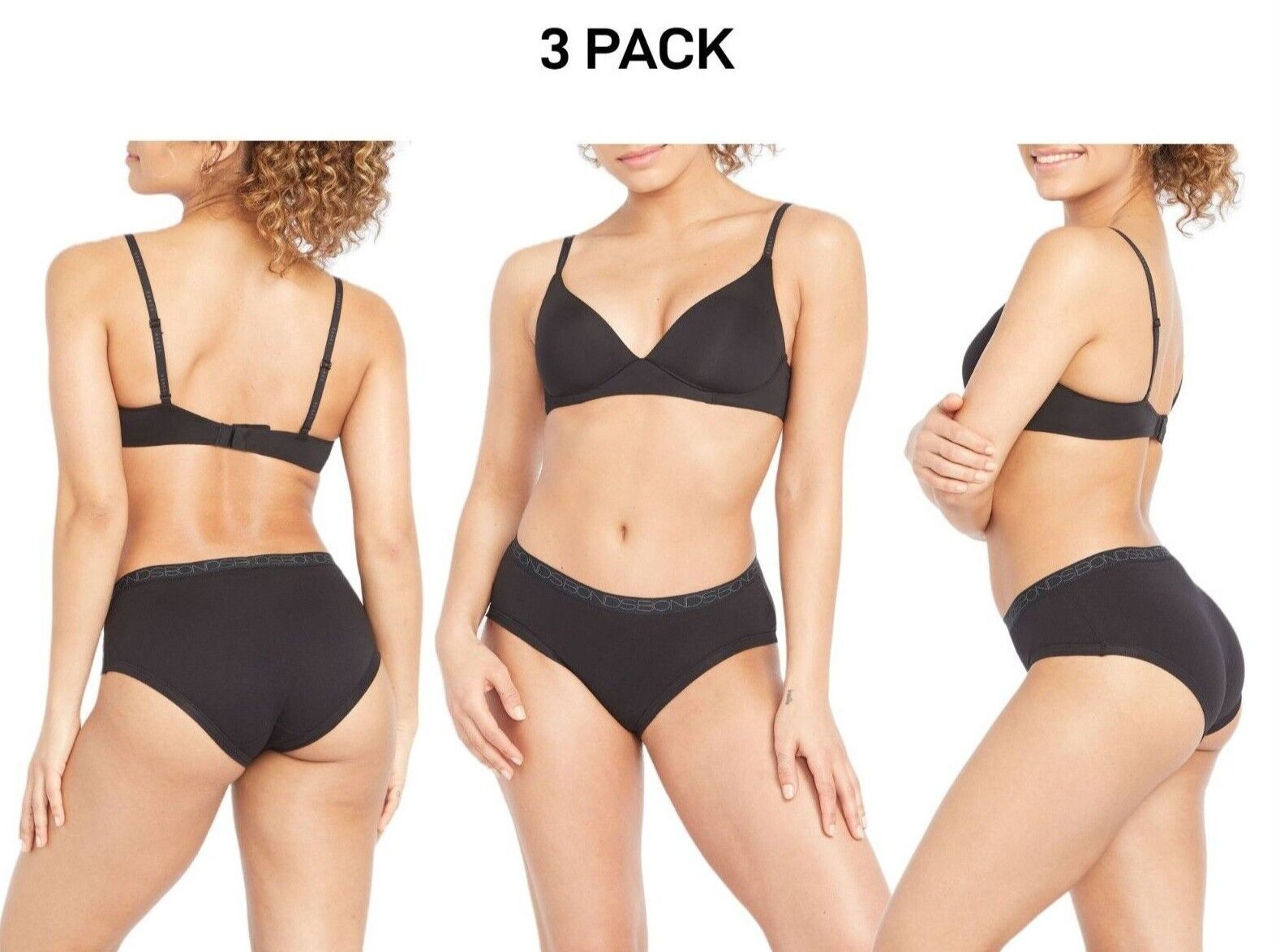 Bonds Womens Cottontails Midi Breathability and Comfort Brief 3 Pack WY5PA