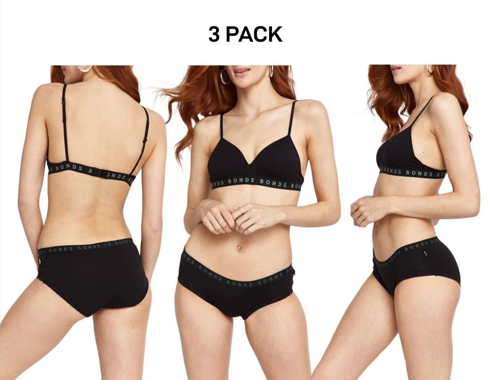 Bonds Womens Hipster Boyleg Coverage Flattering Soft & Comfy Undies 3 Pack WUVWB