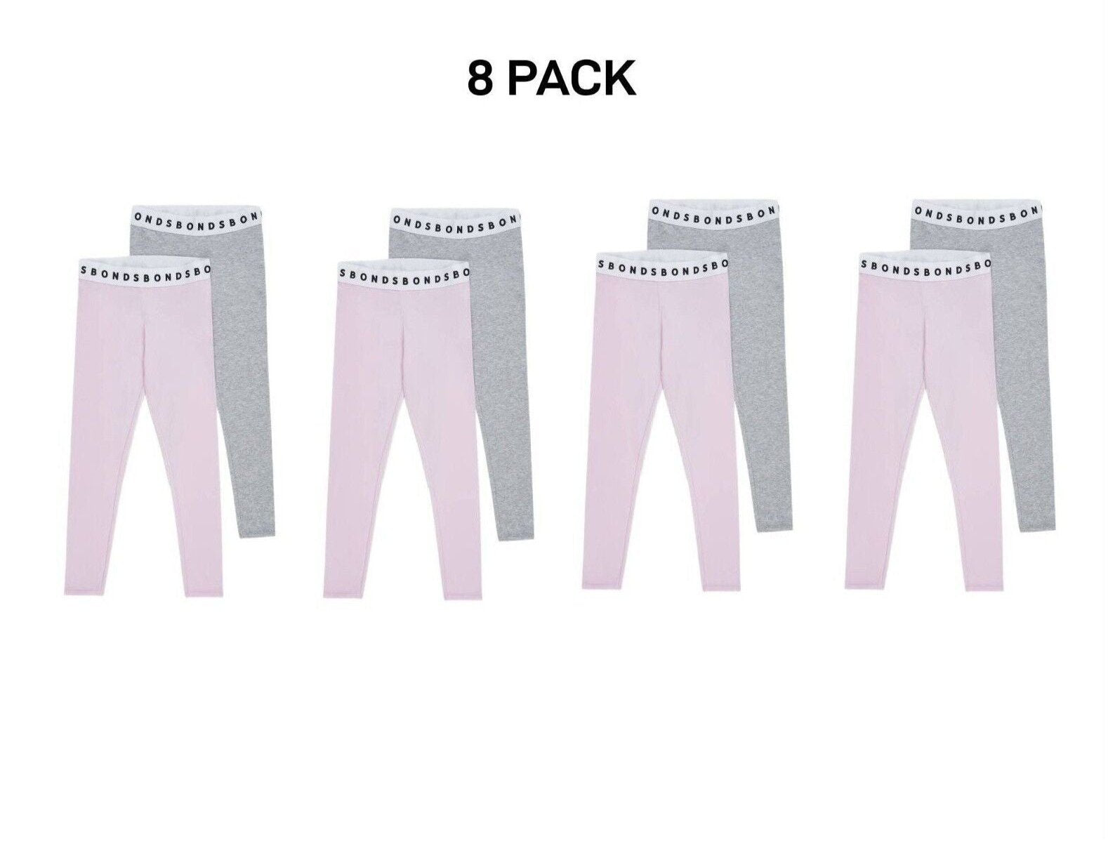 Bonds Girls Hipster Leggings Comfortable Elastic Stretchy Cotton 8 Pack KWE7K