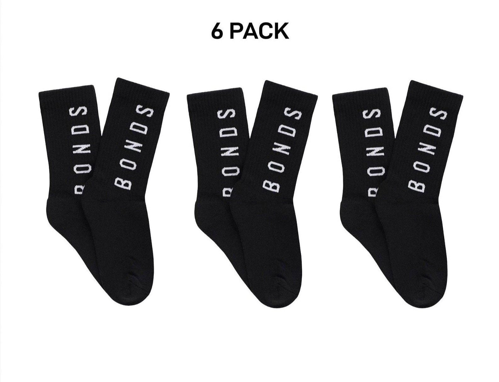Bonds Womens Originals Crew Socks Cushioned Foot Soft Cotton 6 Pack LYEQ2N