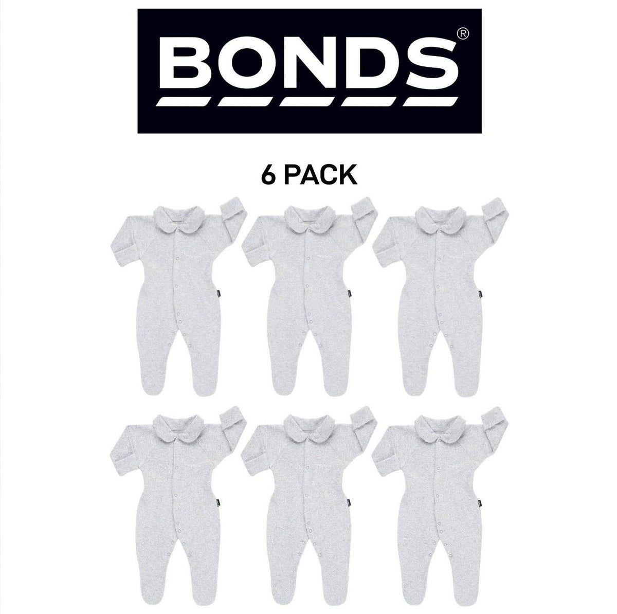 Bonds Baby Originals Poodlette Wondersuit Cosy Collar & Extra Warm 6 Pack BXEFA