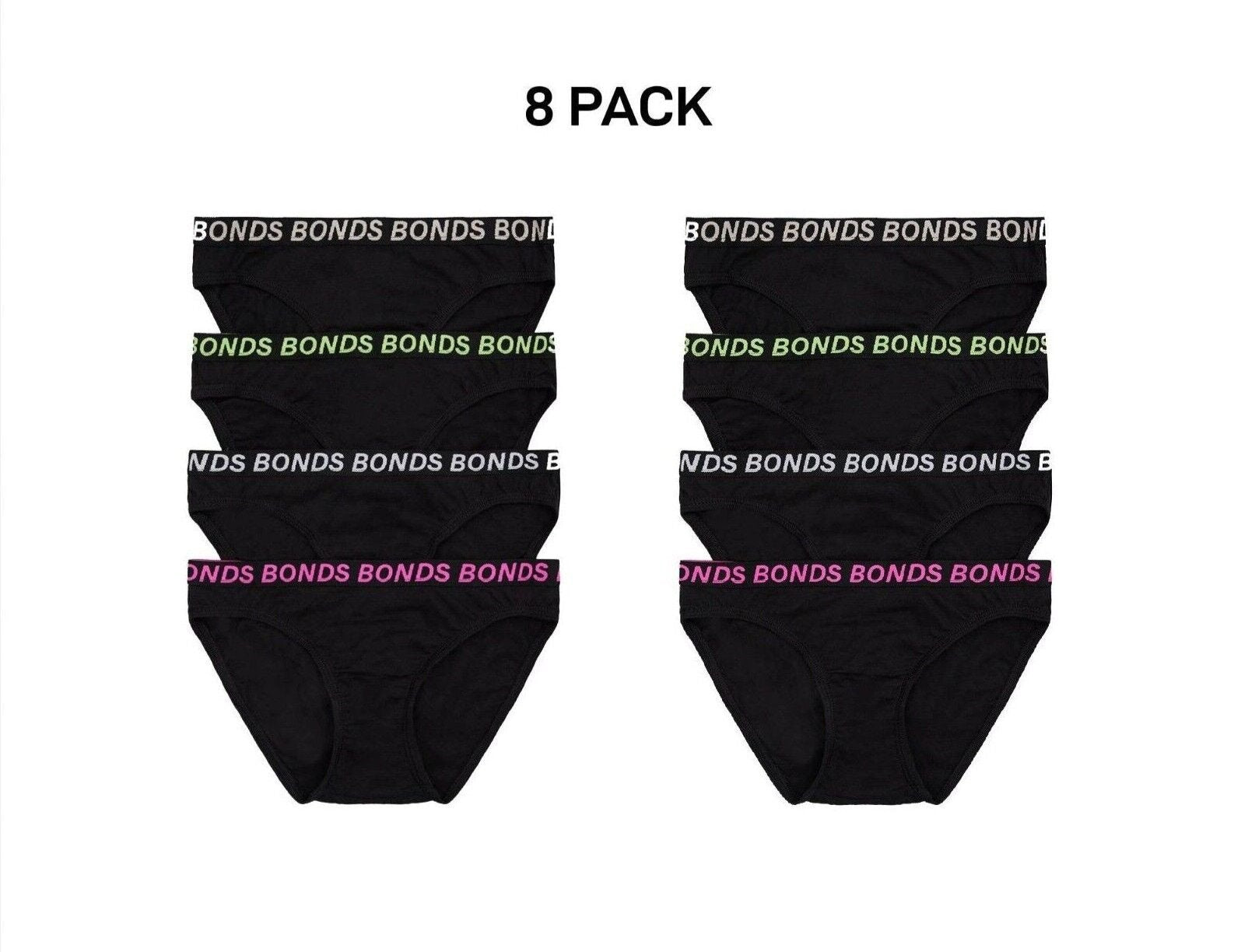 Bonds Girls Bikini Sport Ultimate Comfy and Fresh Moisture Wicking 8 Pack UWKL4A