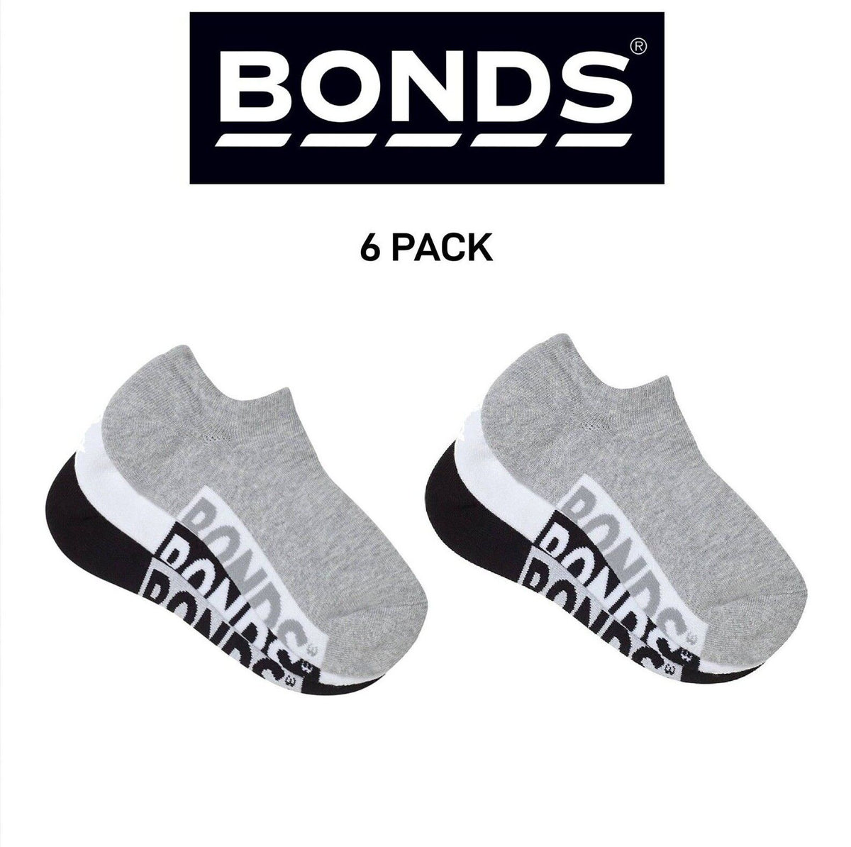 Bonds Womens Logo Cushioned No Show Extra Comfort Cushiness Soles 6 Pack LXPX3N