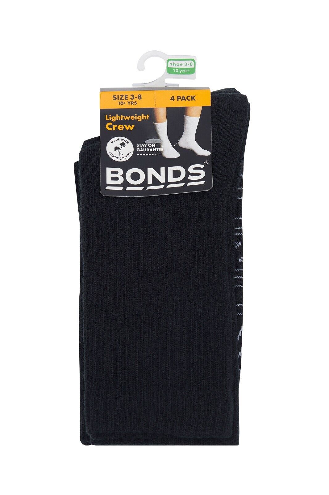 Bonds Kids Logo Light Crew Sock Soft Cotton Mesh Cooling 8 Pack RXVJ4N