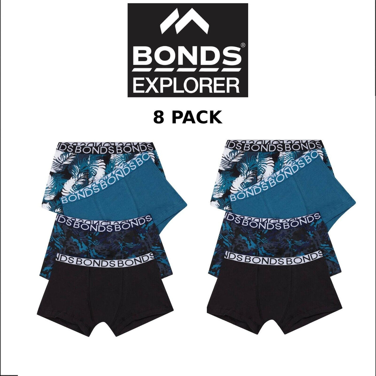 Bonds Boys Trunk Supportive Pouch With Comfy Coverage 8 Pack UWCF4A 1K7