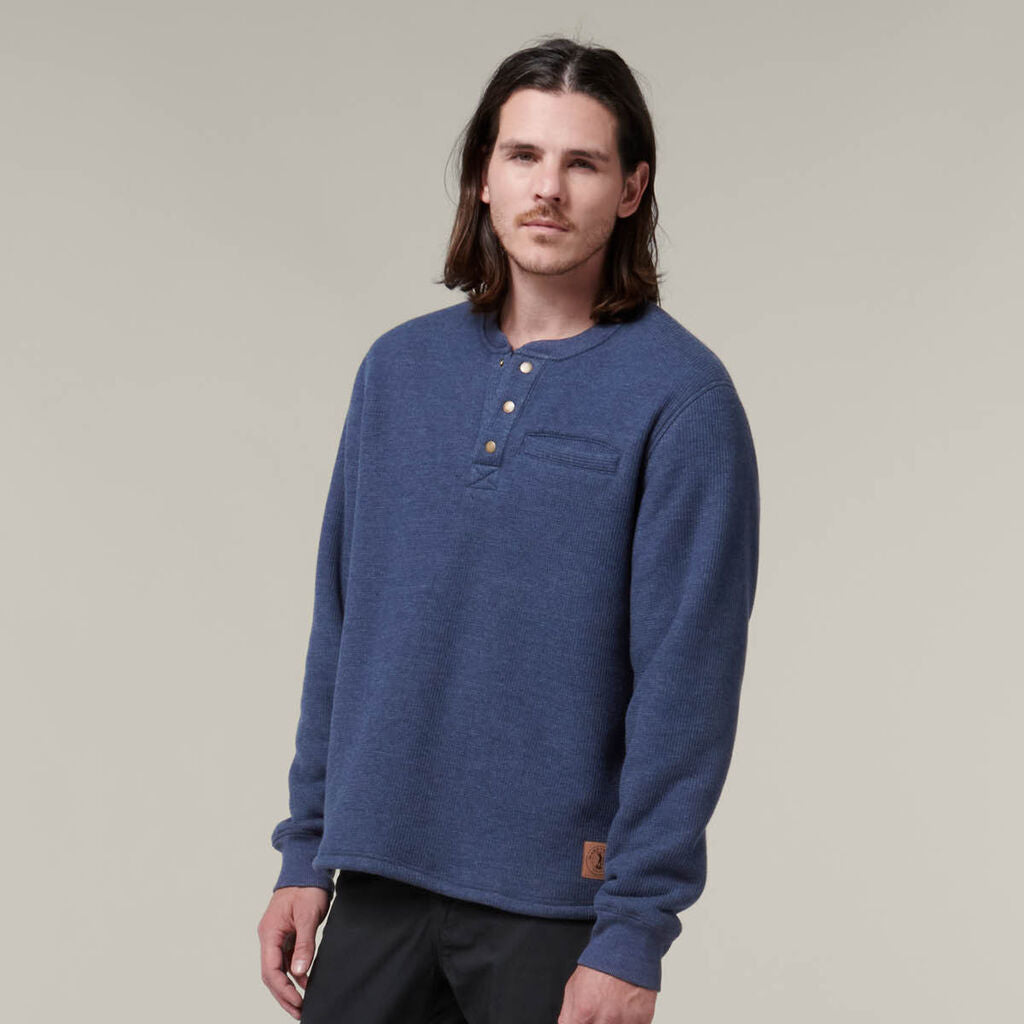 HARD YAKKA Mens 2 Pack Sherpa Henley Contrast Warm Wardrobe Work Jacket Y19488