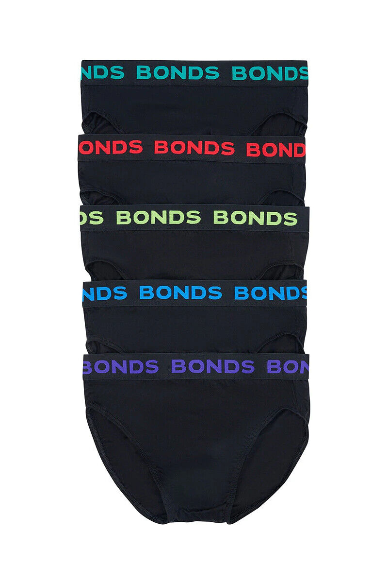 Bonds Mens Hipster Brief Super Soft Branded Elastic Waistband 10 Pack M8DMTX