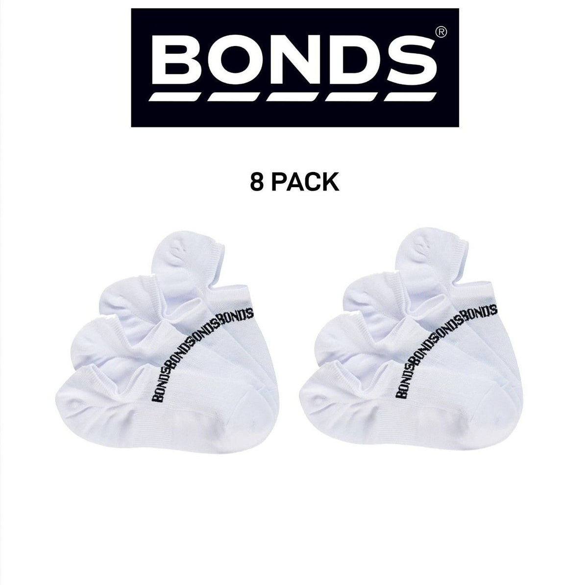 Bonds Womens Play It Cool No Show Breathable Mesh Panels Socks 8 Pack LYE74N