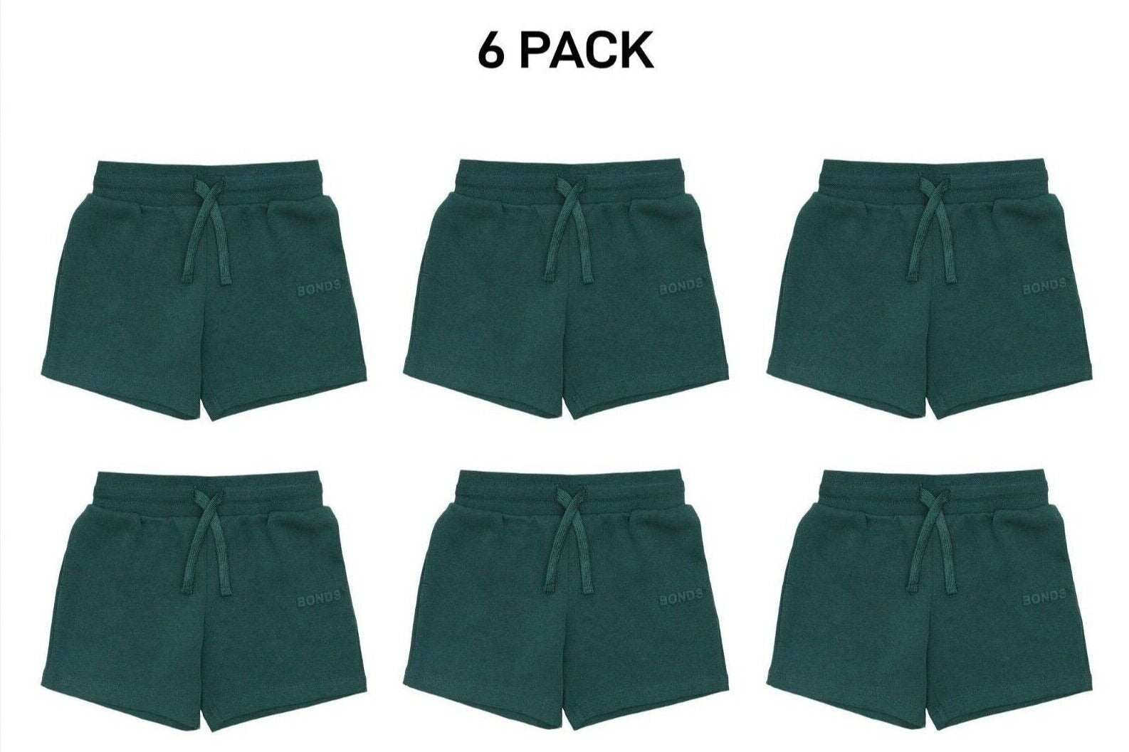 Bonds Kids Tech Sweats Short Lightweight Soft Rib Waistband Sporty 6 Pack KVQPK