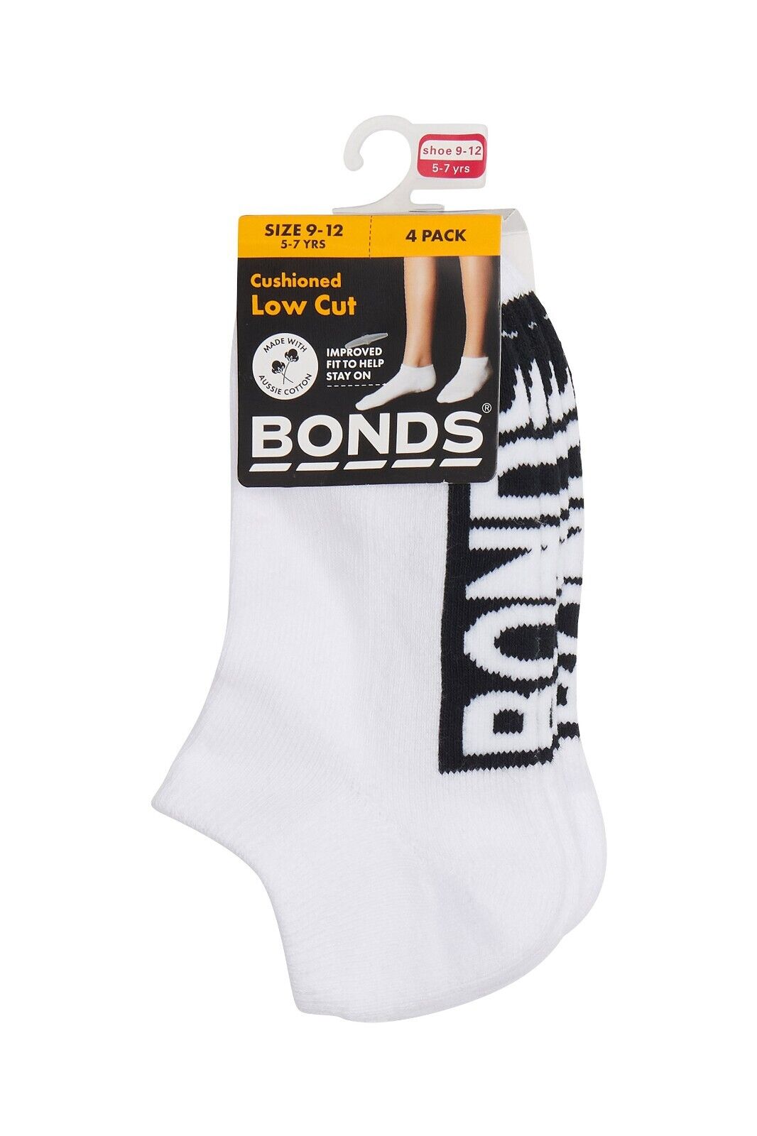 Bonds Kids Logo Cushioned Low Cut Socks Cotton Comfy Cushioning 16 Pack RXTV4W