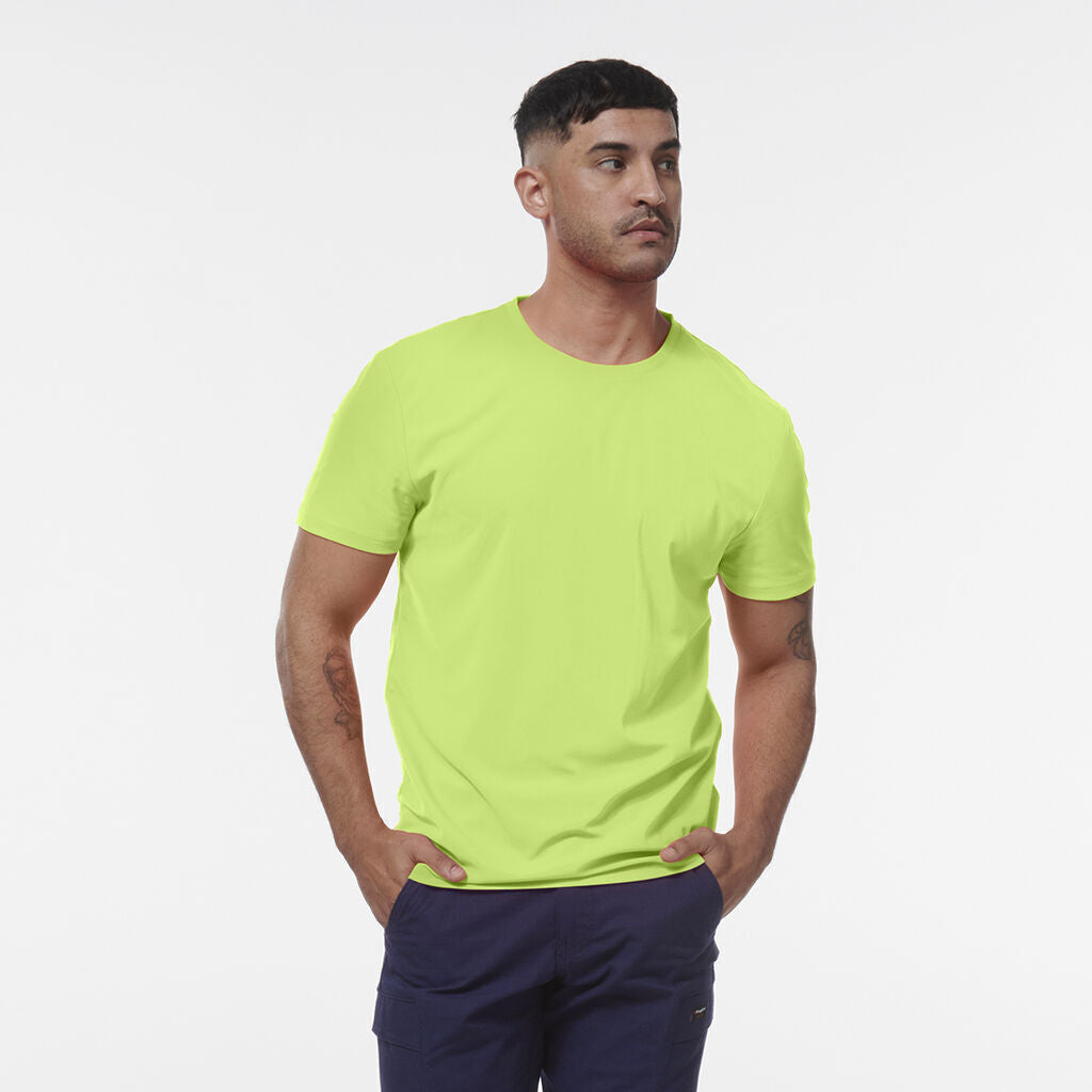 KINGGEE Mens HI Vis Crew Workwear Regular Fit Reflective Sleeve T Shirt K54034-Collins Clothing Co