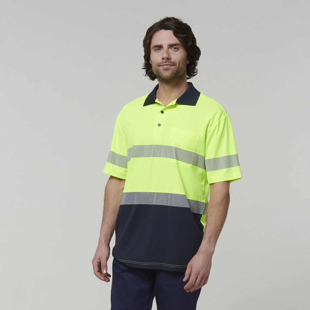 Hard Yakka Mens Work Safety Short Sleeve HI VIS Taped Polo Y19618-Collins Clothing Co